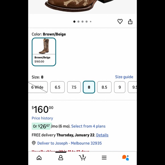 Corral Brown and Beige Embroidered Boots - Picture 2 of 6